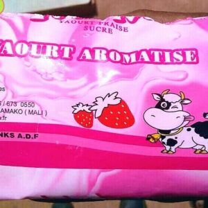 yaourt en sachet, saveur fraise 200 ml